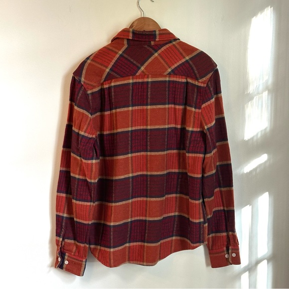 NWT Brixton Bowery Plaid Flannel Shirt, Mahogany/Burnt Henna/Mars Red - Picture 2 of 2